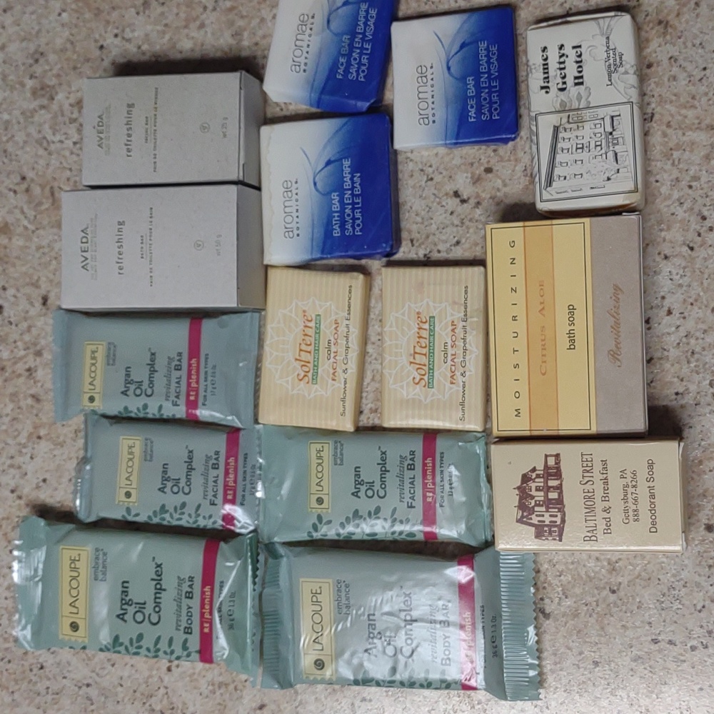 Bathroom junk drawer lot vintage travel soaps face & Bath bars facial
